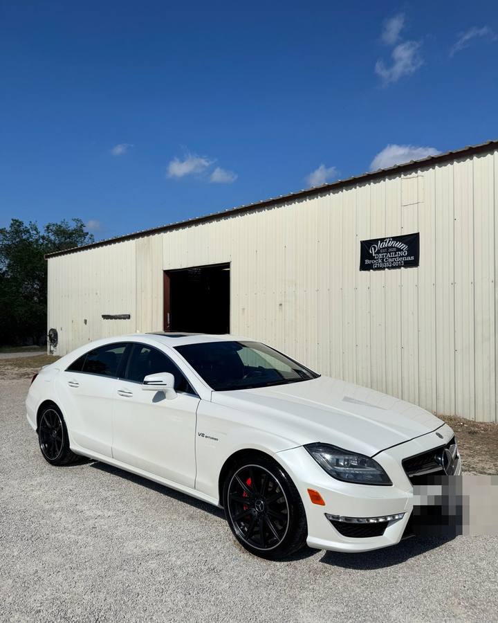 White Mercedes CLS63 after detailing