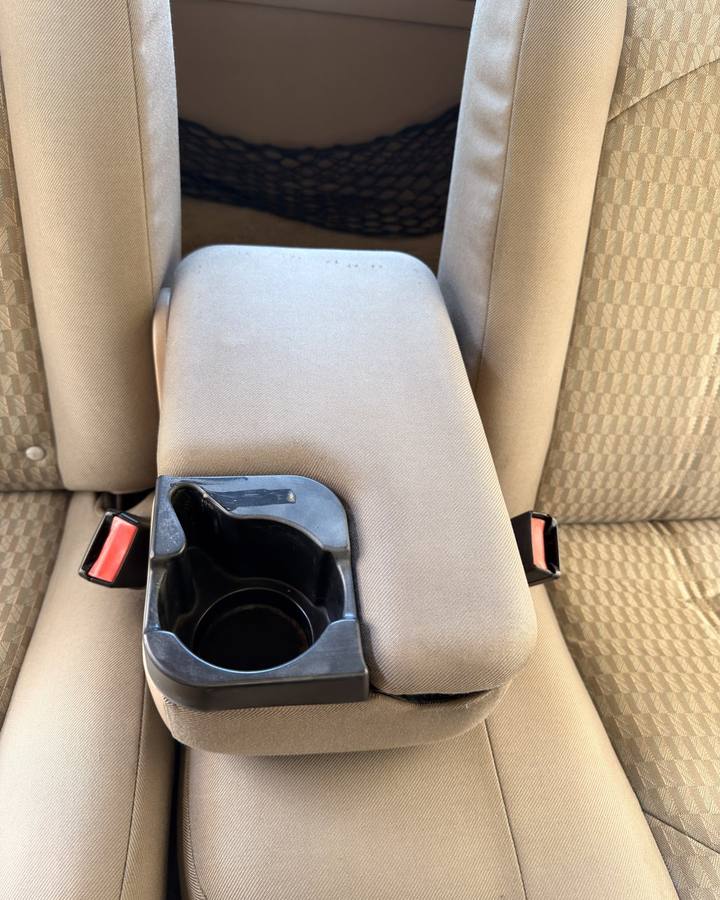 Truck center console and seats after