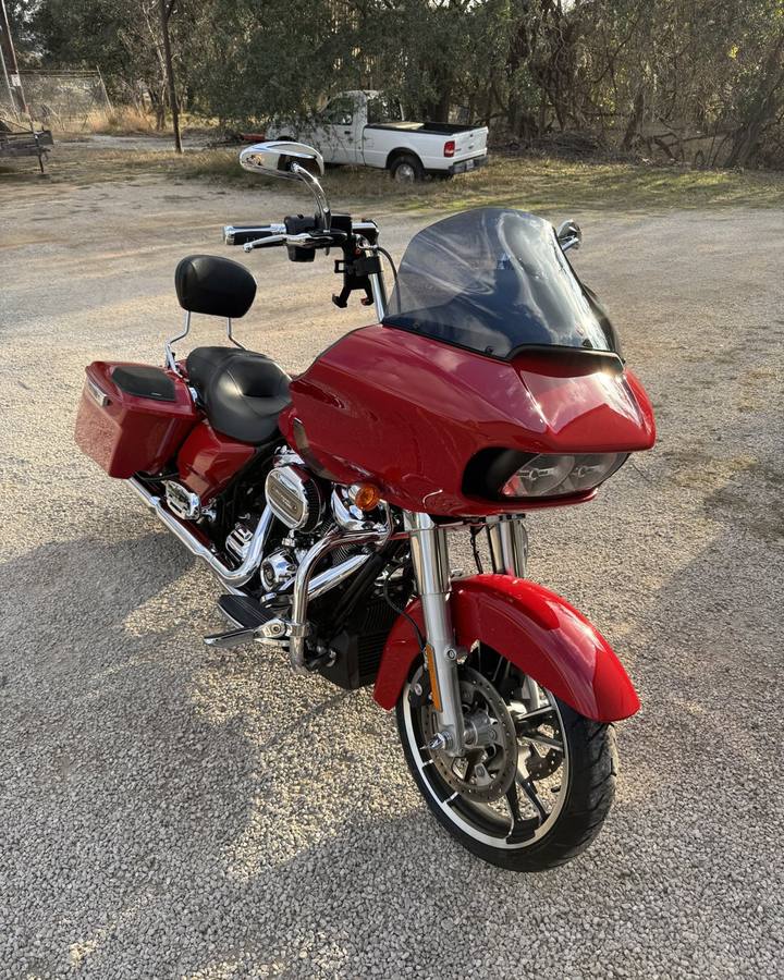 Red Harley-Davidson Road Glide after detailing