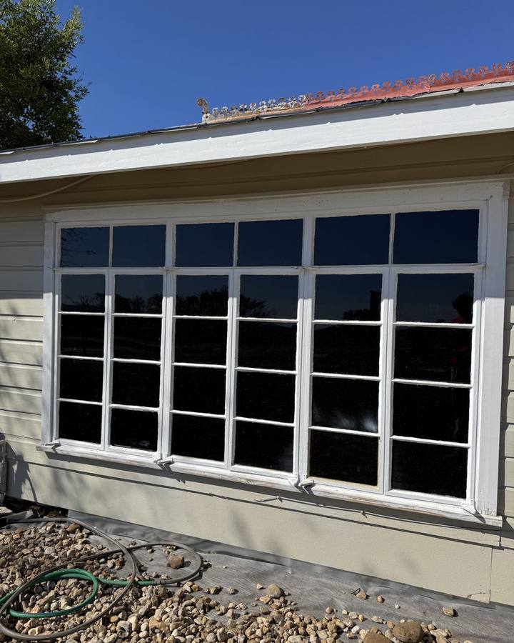Tinted window wall on a house
