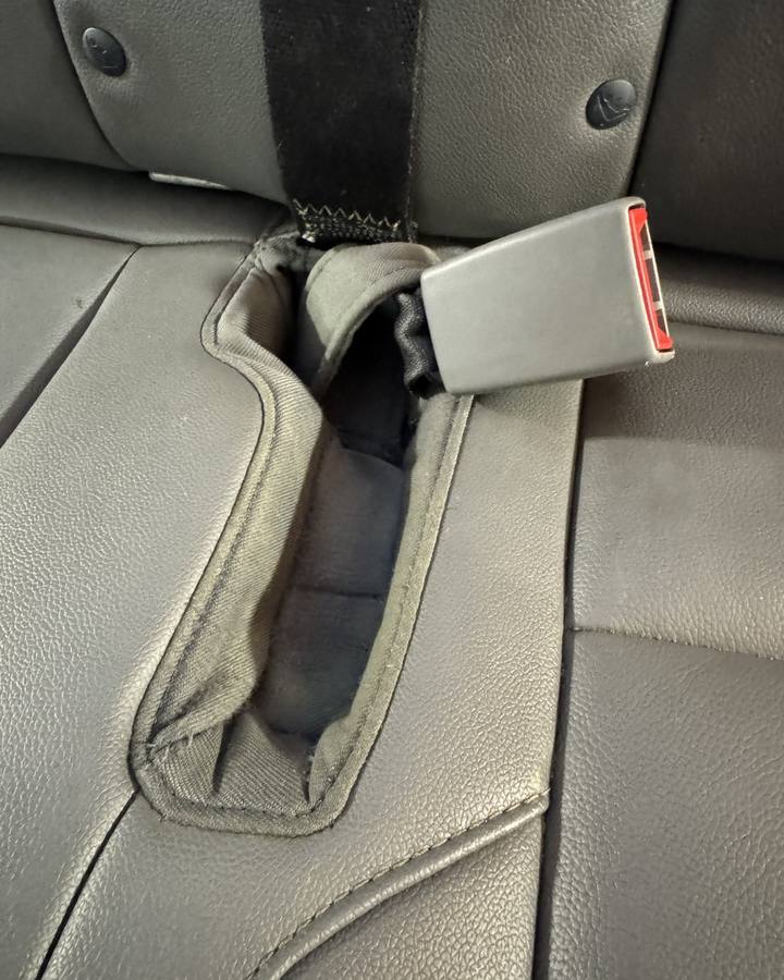 Back seat with spilled food after